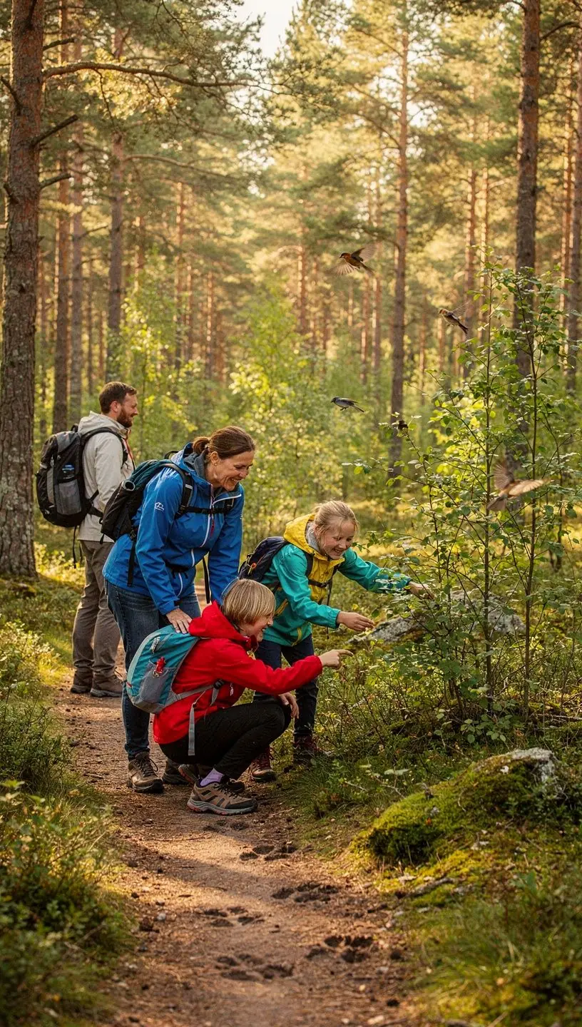 Metsas jalutav grupp, kes õpib kaardilugemist ja orienteerumist.